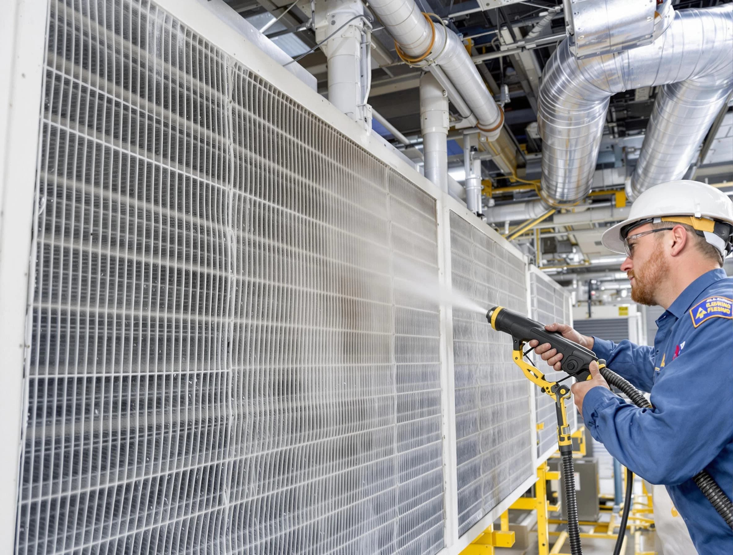 Professional commercial coil cleaning by Hampton Air Duct Cleaning in Hampton