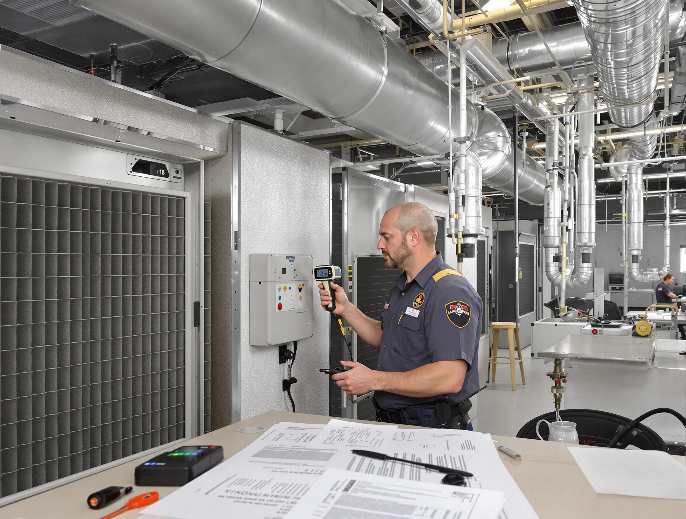 Professional filter system inspection by Hampton Air Duct Cleaning in Hampton